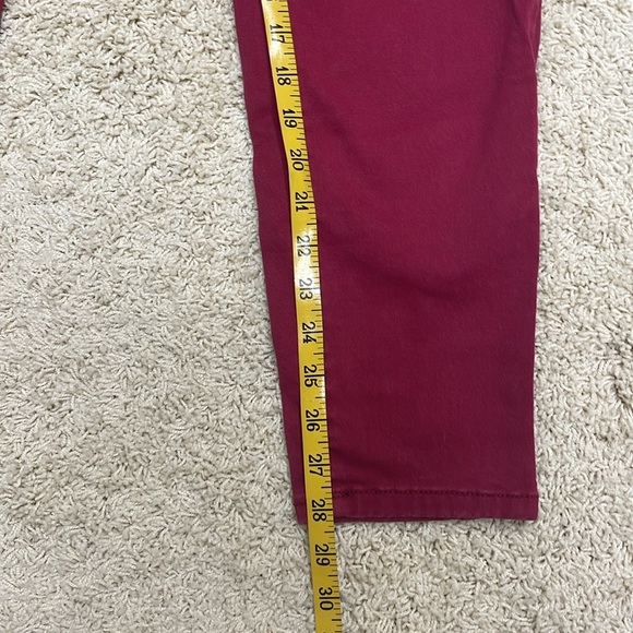Nine West Cigarette Skinny Jeans Burgundy Red Cranberry Ankle Denim Sz 10 - Picture 3 of 12